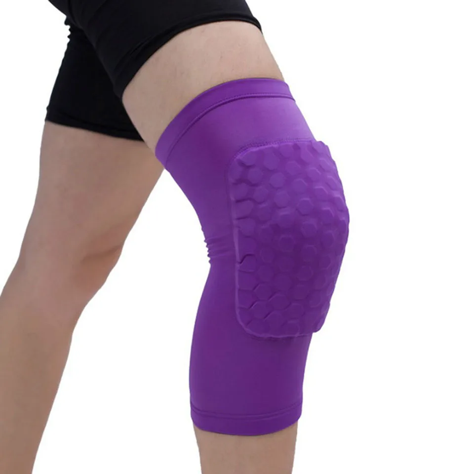 Purple 1 шт. ячеистые наколенники, баскетбольный Спорт, волейбольный наколенник, наколенник, поддержка, футбол, Компрессионные рукава для ног - Цвет: Purple