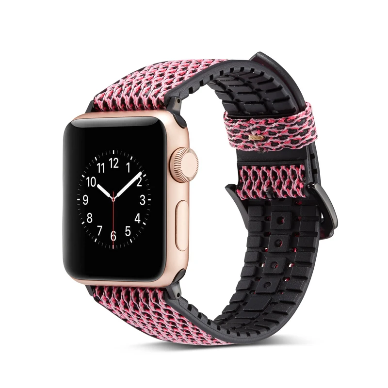 Ремешок силиконовый и кожаный для apple watch band 44 мм 42 38 40 водонепроницаемый