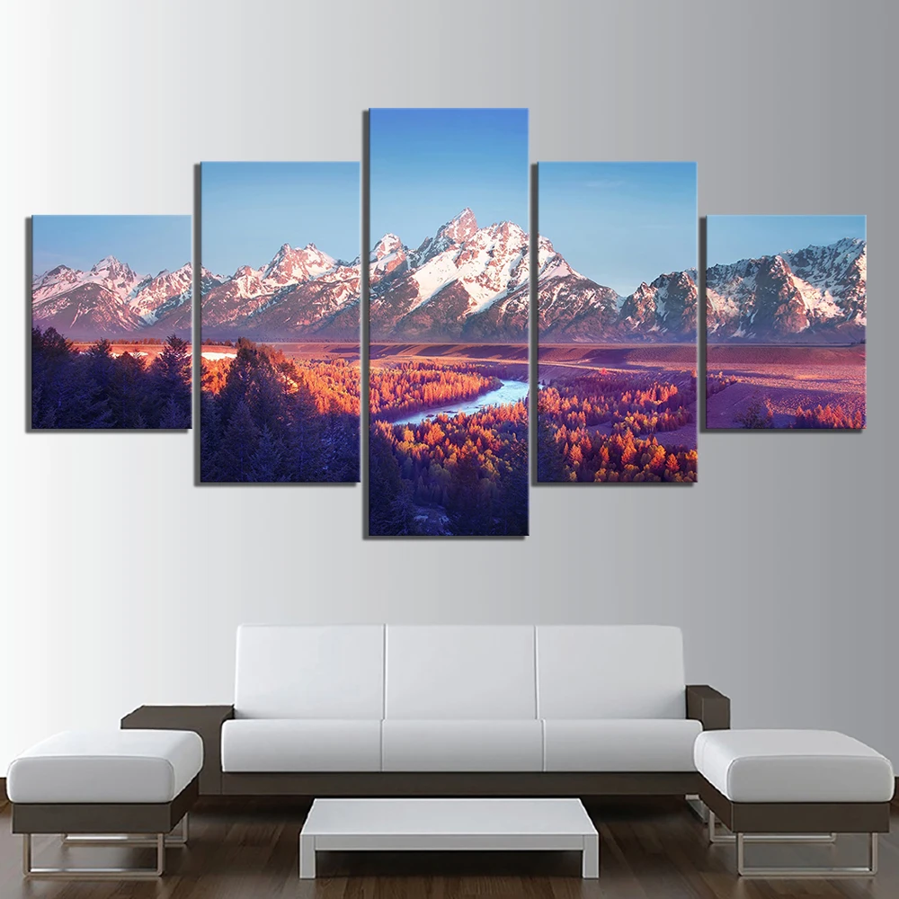 5 шт. Grand Teton национальный парк Природа пейзажи Landscpae плакат холст картины