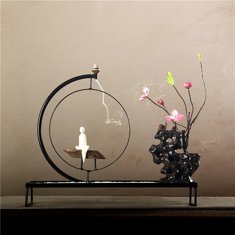 Керамическая горелка для благовоний в китайском стиле цветочный горшок ваза