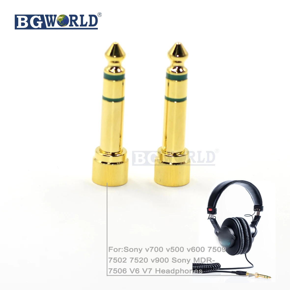 Металлический адаптер BGWORLD для наушников Sony v700 v500 v600 v900 MDR 7506 7509 7502 7520 v6 v7 2 шт.|mdr