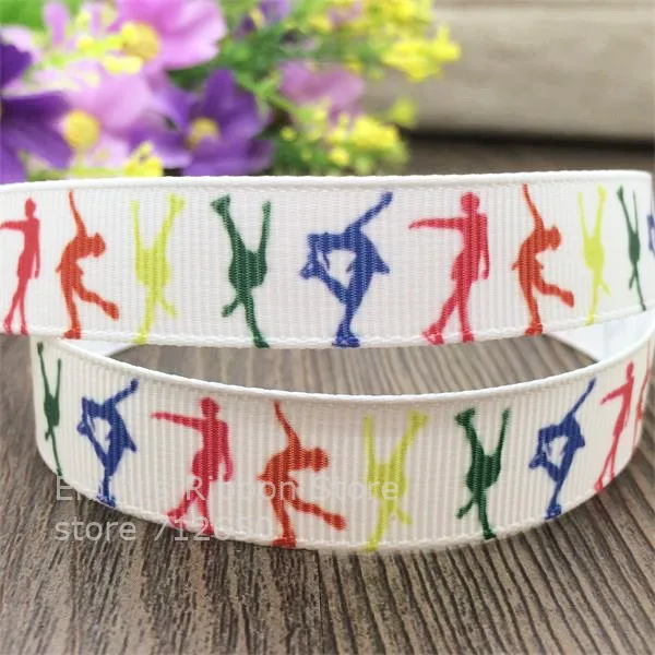 Новое поступление 16 мм 22 мм любовь развеселить танец печатных Grosgrain ленты hairbow подарочная упаковка аксессуар одежды 10 метров