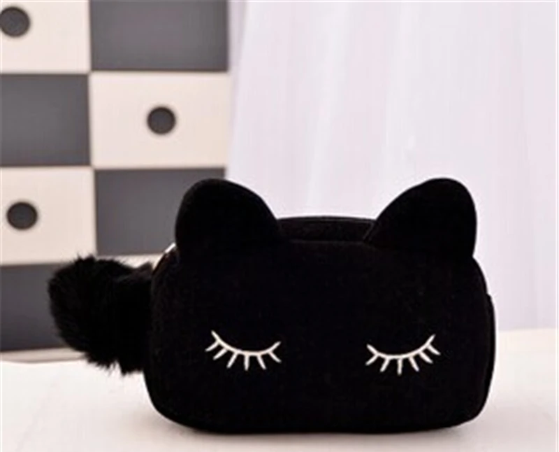 As Photo Shows Новая мода Kawaii Cat для красоты косметический Органайзер для макияжа на молнии дорожная косметичка чехол - Цвет: As Photo Shows