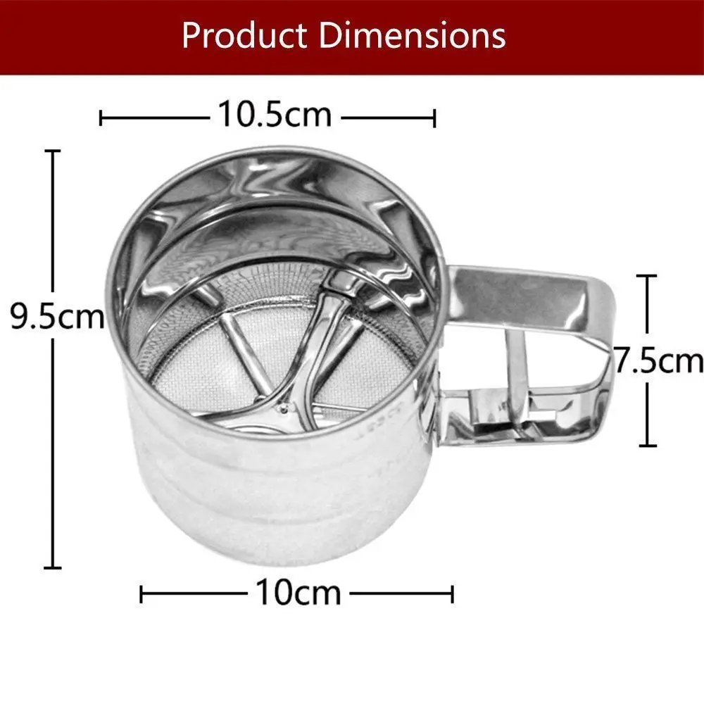 Handheld Stainless Steel Sieve Cup Powder Flour Mesh Sifters Baking Tools For Cakes Decorating Pastry Tool Bakeware Gadget |