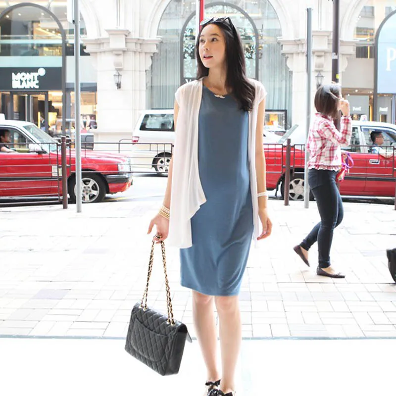 Мода 2 Шт. Maternity Dress Плюс Размер Одежда Для Беременных Летняя Свободные Платья