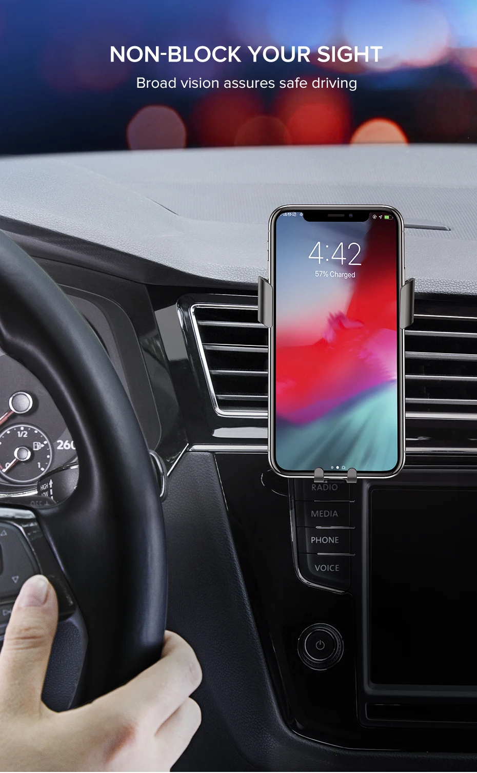 Автомобильный держатель для телефона Ugreen для iPhone Xs X 8 7, крепление на вентиляционное отверстие, металлическая пластина, держатель для мобильного телефона, держатель для мобильного телефона, подставка
