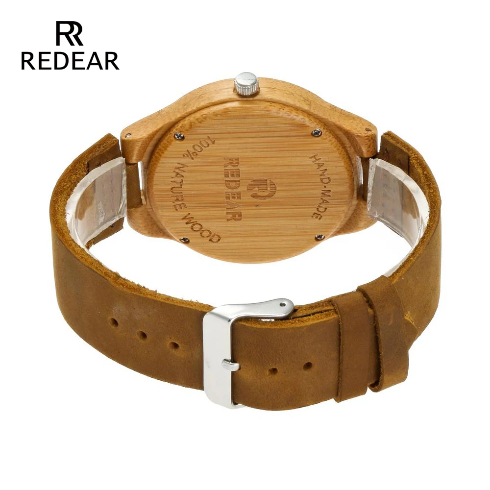 Часы REDEAR OEM His and Her в стиле оленя лося бамбуковые часы для мужчин роскошные кожаные