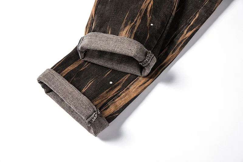 Джинсы с отверстиями мужские модные высококачественные Стрейчевые прямые