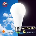 Светодиодная Сенсорная лампа E27 B22 85-265 в, IP44, 10 Вт, 15 Вт, автоматическая светодиодная лампа для дневного и ночного освесветильник От заката до рассвета, для дома, крыльца, прихожей
