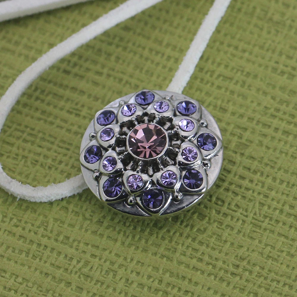 Legenstar Purple Crystal Snap Buttons Flower 18MM Charm For Women Mother's Day Bracelet&ampnecklace Accessories Jewelry | Украшения и