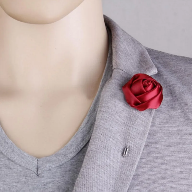 Мужская брошь в клетку с цветами булавки для лацканов ручной работы из ткани