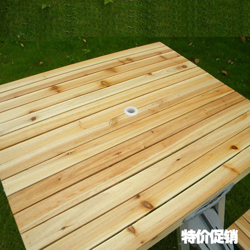 Открытый Портативный дерева один кусок складной integrated стол|folding wooden outdoor table|outdoor