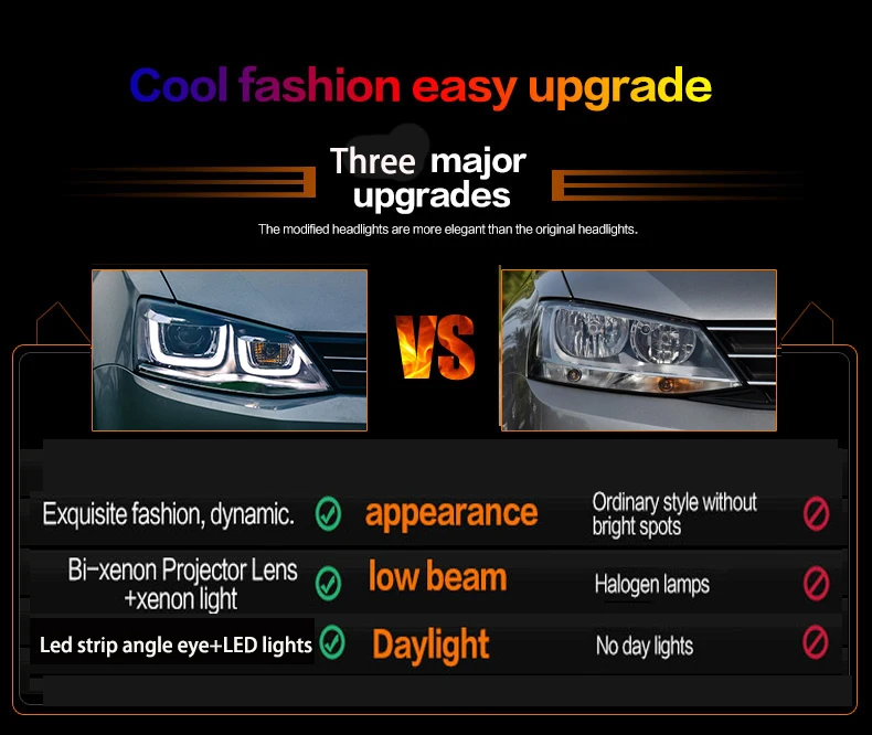 Для Volkswagen New Jetta MK6 Sagitar светодиодная фара в сборе 2012- года