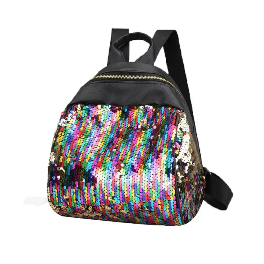 Multicolor Женский рюкзак для девочек, рюкзак дорожный рюкзак с пайетками, блестящие школьные сумки на плечо с блестками, Sac A Dos Femme Rugzak# YL5 - Цвет: Multicolor