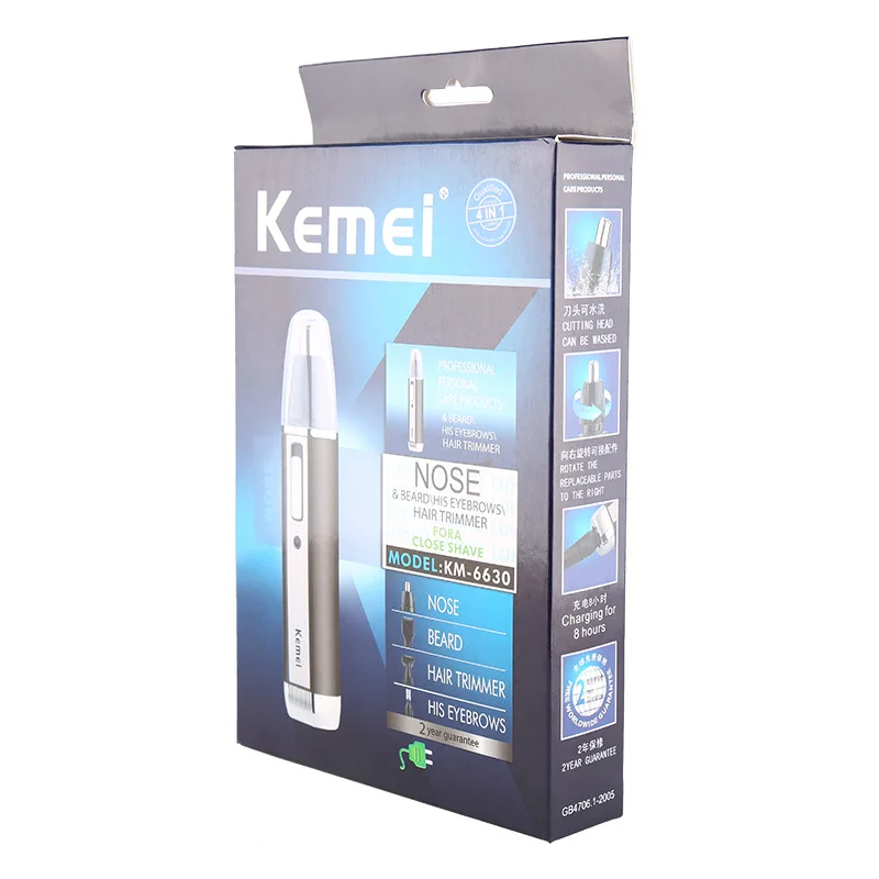 Kemei KM-6630 4 в 1 Профессиональная Мода Электрический перезаряжаемый триммер для носа