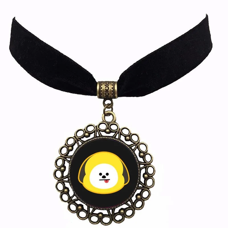 Oppa Bt21 bangtan boys BTS Velvet Cloth Punk Gothic choker necklace short | Украшения и аксессуары