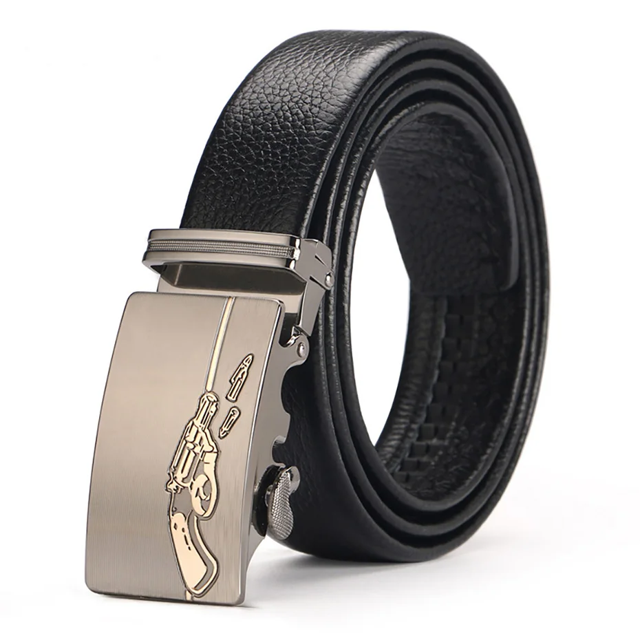New Belt Men Top Quality Genuine Leather Belts for Men's business Strap Male Metal Automatic Buckle Length 110-125cm