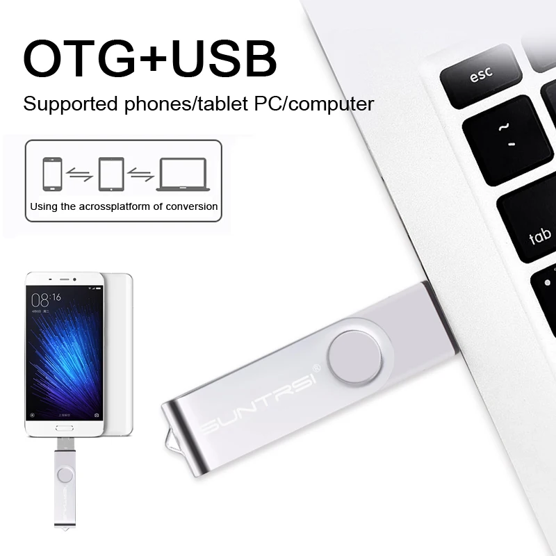 Suntrsi OTG USB флеш-накопитель для смартфонов и ПК высокоскоростной 2 0 8 ГБ 16 32 Флешка в 1