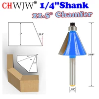 1pc 14 shank 22 5 degree chamfer bevel edging router bit woodworking cutter woodworking bits chwjw 13904q
