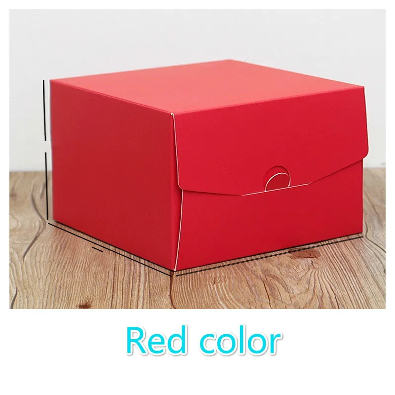 red color Новая цветная коробка для выпечки 6 дюймов 21x21x15 см 8 дюймов 26x26x15 см 10 дюймов 12 дюймов рельефная Подарочная коробка для торта на день рождения - Цвет: red color