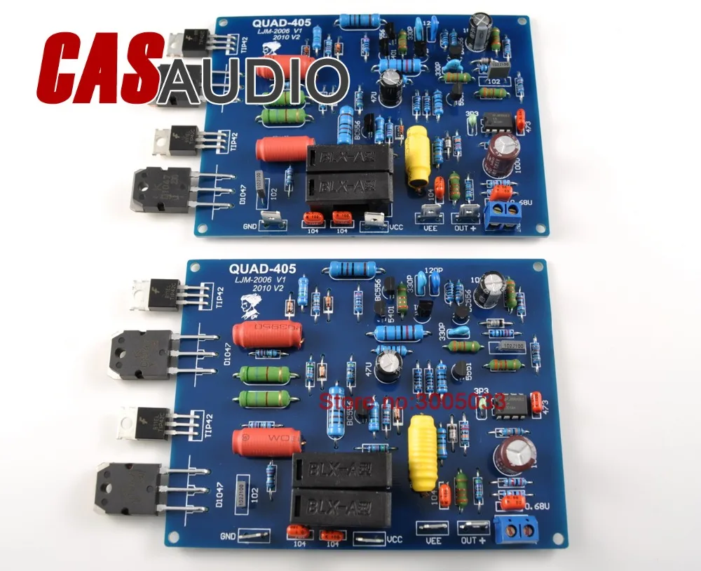 2 шт сборный усилитель мощности QUAD405 готовая плата с KTD1047 (2 канальный)|amplifier