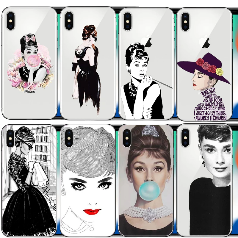 Одри Хепберн Мода девушка леди сотовый Жесткий ПК телефон чехол для iphone 6 6S 7 8 Plus 5S