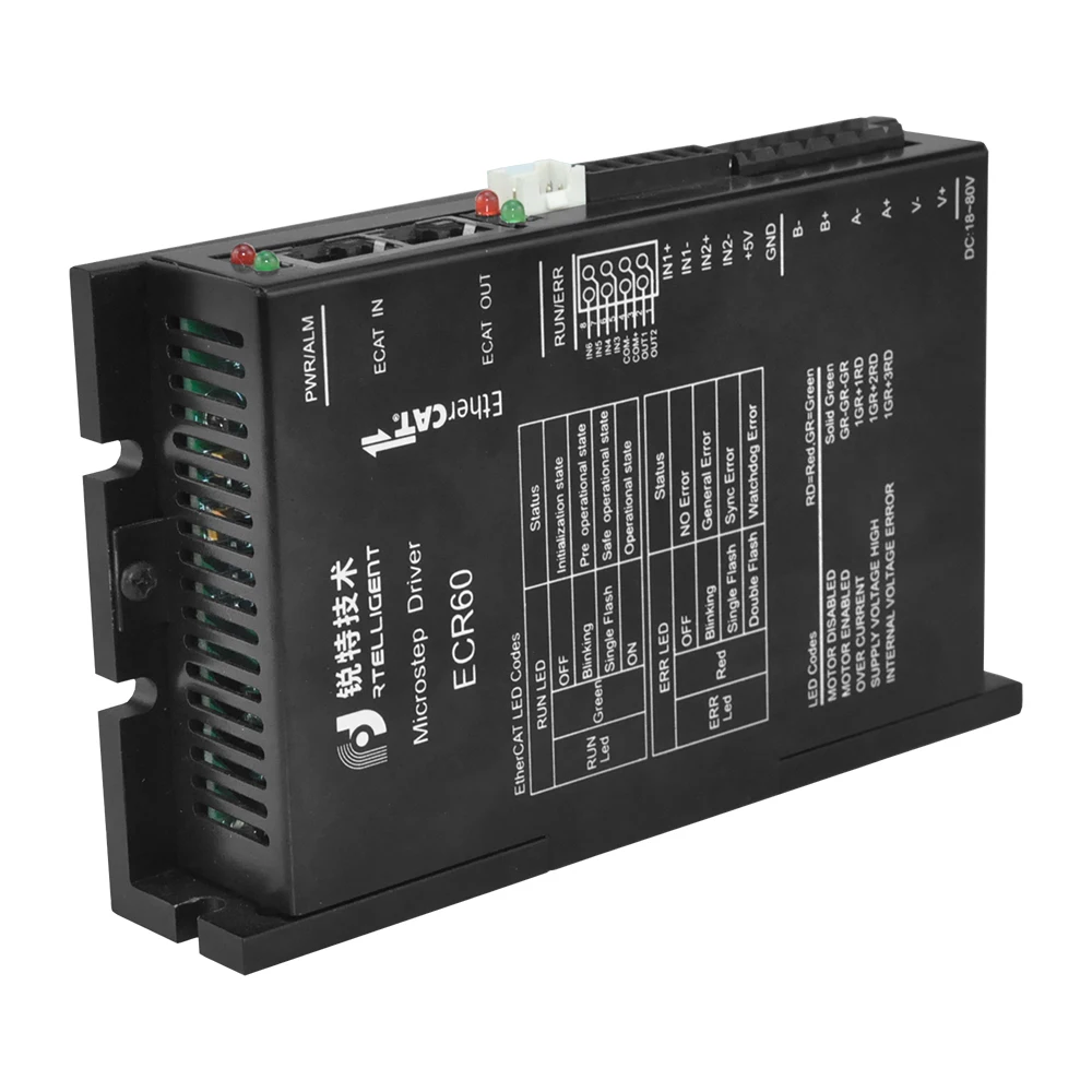 Rtelligent Nema 23 24-80 В постоянного тока EtherCAT Fieldbus Тип замкнутый контур Драйвер шагового двигателя CiA402 стандарт