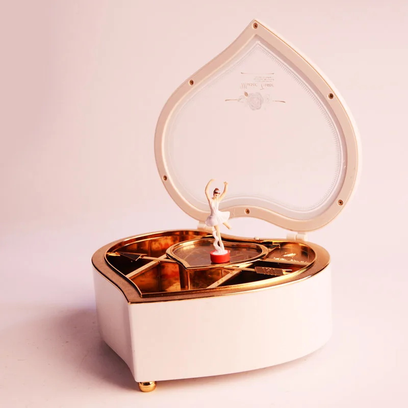 Музыкальная шкатулка для девочек в форме сердца Коробка танцев балерины подарок
