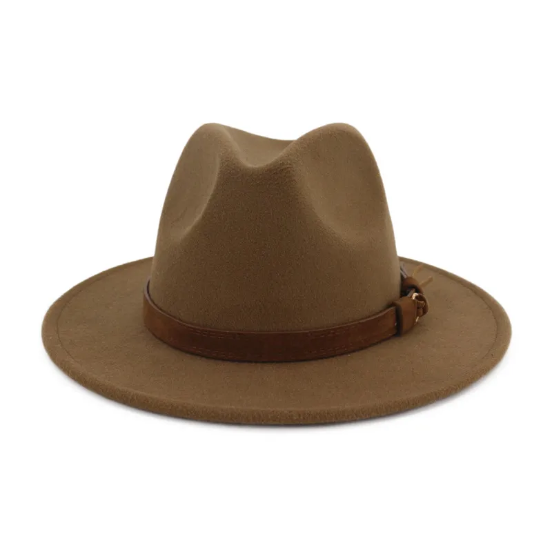 2018 элегантная фетровая шляпа с кожаной лентой женские и мужские фетровые шляпы