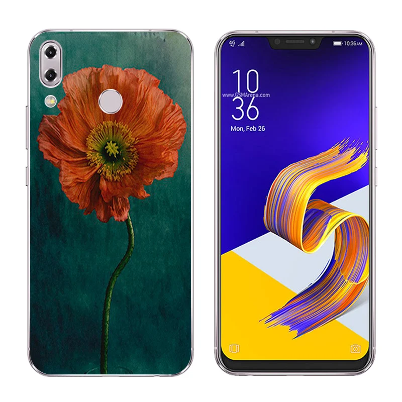 6 2 дюйма для Asus Zenfone 5z ZS620KL чехлы телефонов 5 ZE620KL Кот пейзаж печать Мягкая
