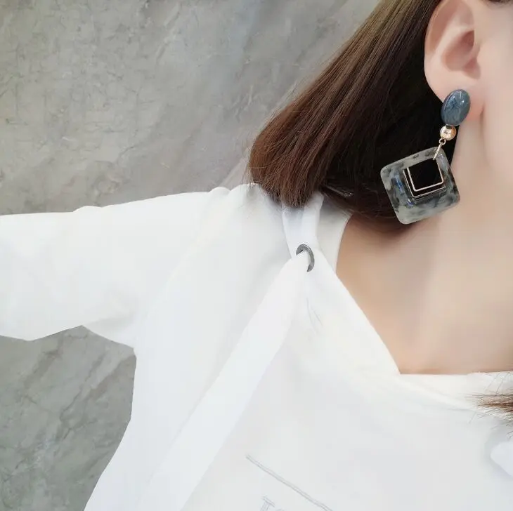 Серьги-подвески женские акриловые винтажные в стиле ретро | Украшения и