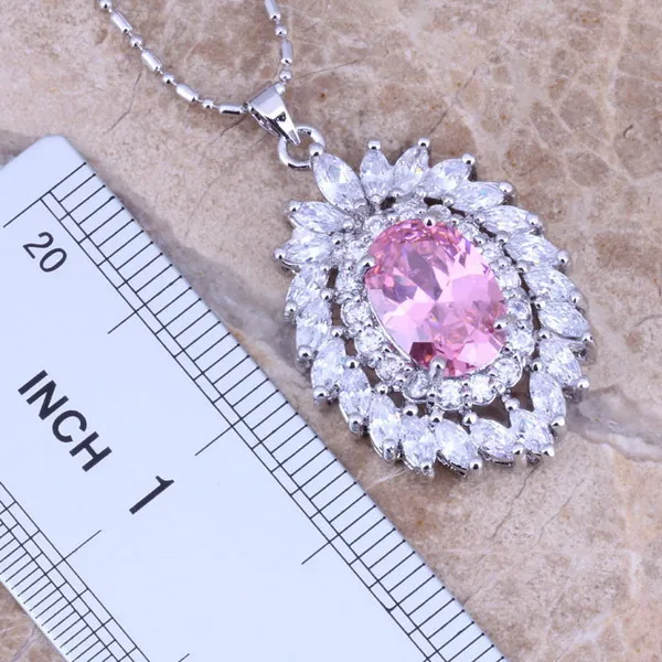 Женский комплект украшений с серебряным покрытием серьги кольцо подвеской