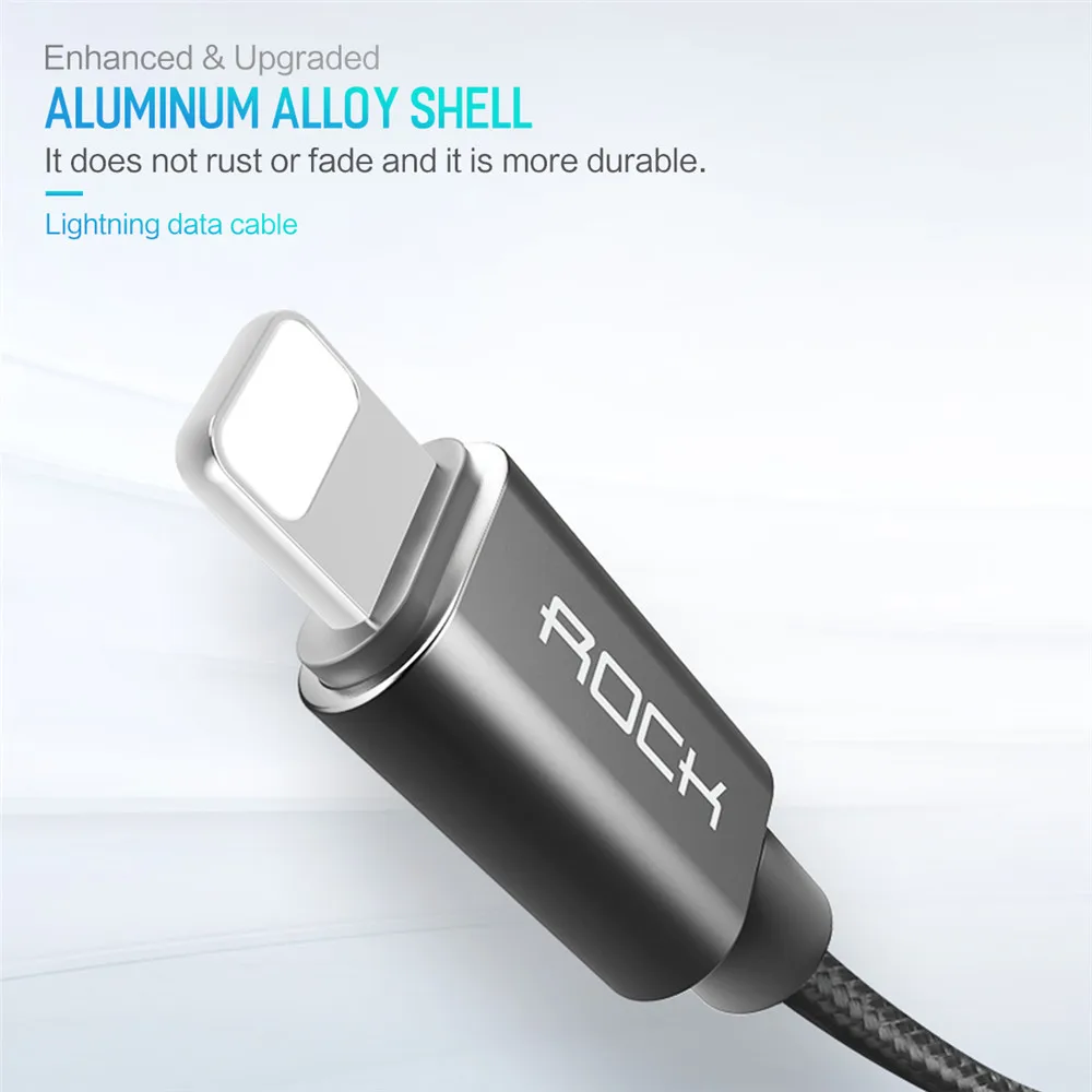 ROCK для iPhone usb кабель IOS 13 12 11 10 9 быстрое зарядное устройство USB зарядка кабелей шнур 2.1A для мобильного телефона зарядное устройство