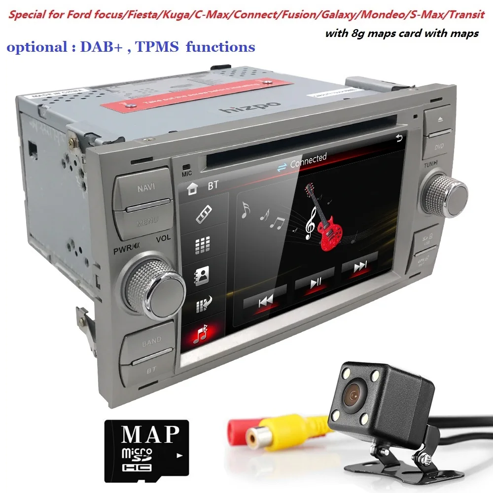 2din 7 inchемкостный сенсорный экран DVD плеер автомобиля для Ford Focus Kuga Transit 3g Bluetooth