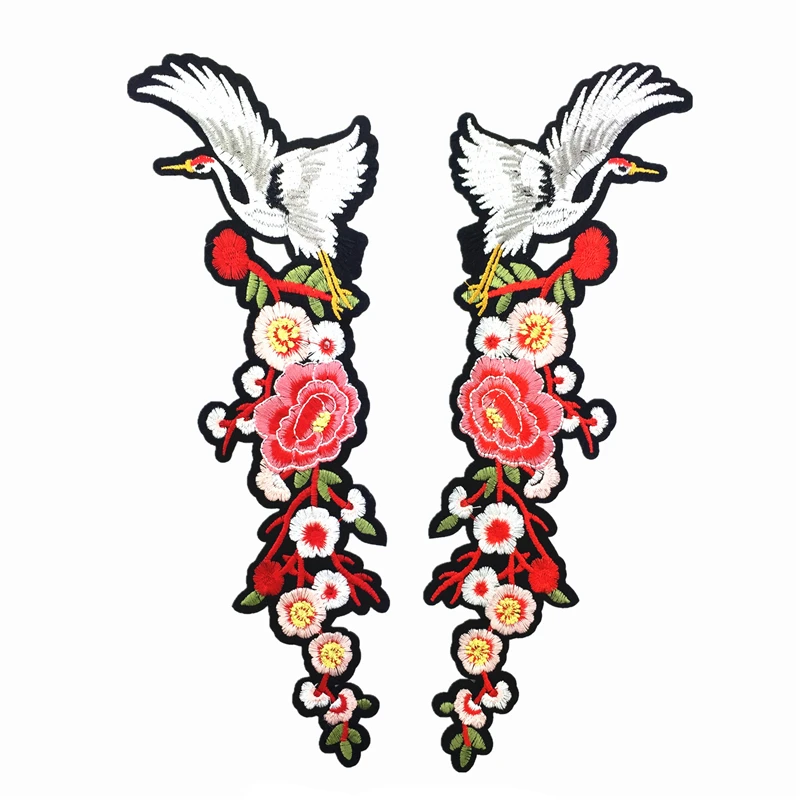 DoreenBeads журавль цветы вышивка патч футболка пресс наклейка железо на накладки для