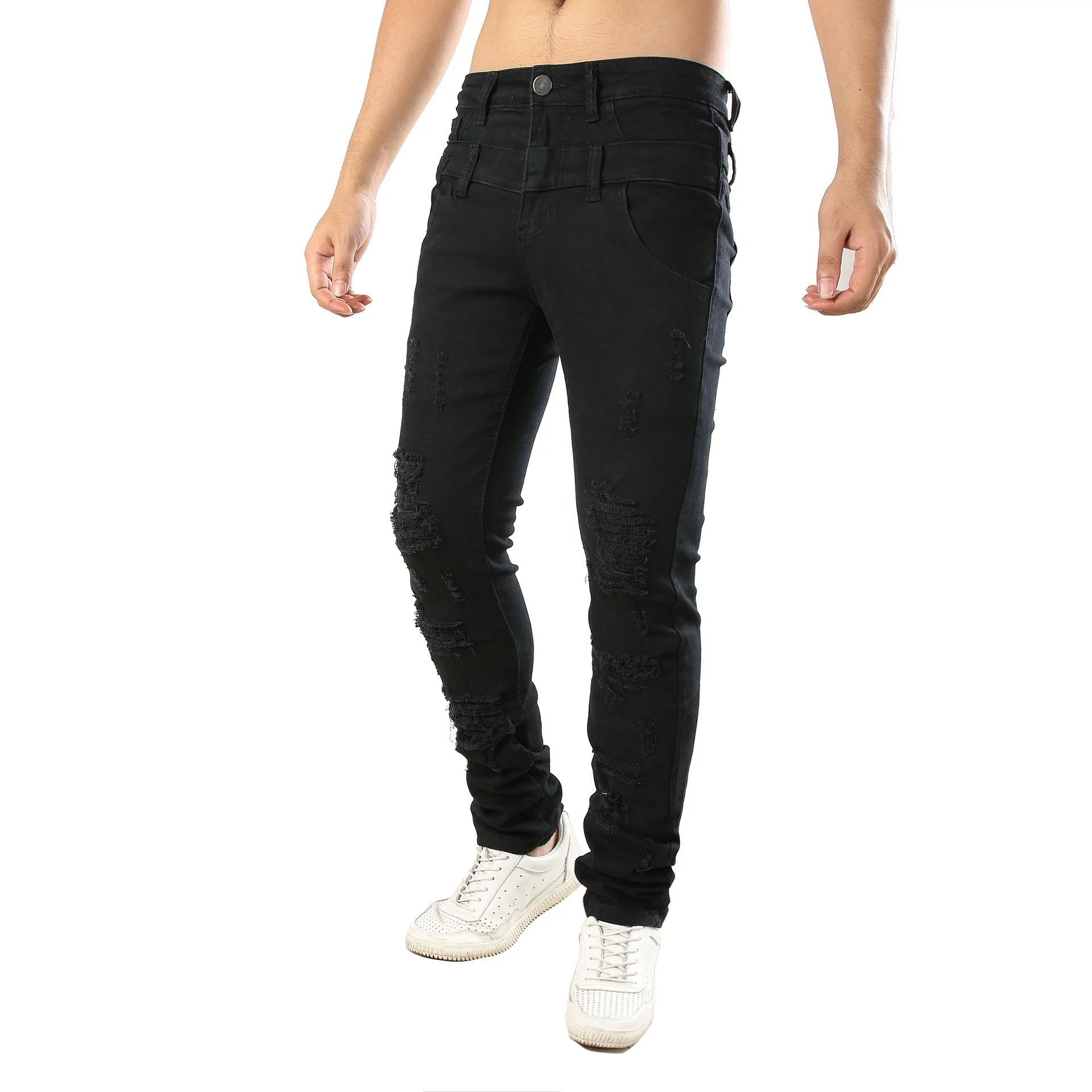 

2019 New men Jeans Black Classic Fashion Designer Denim Skinny Jeans men's casual High Quality brand fashion Slim Fit Trousers