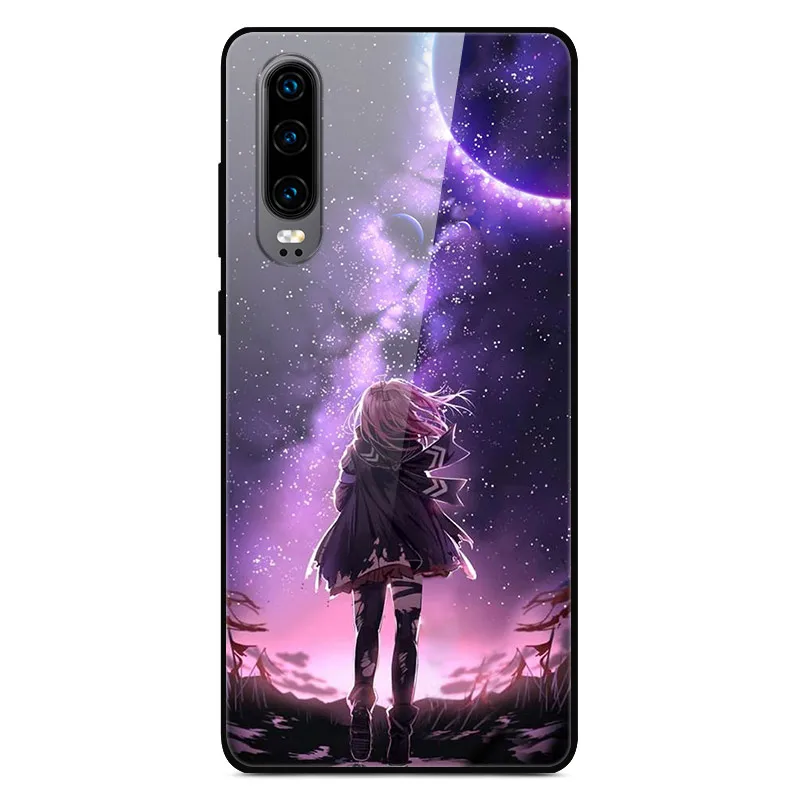 22 Чехол H для huawei P30, жесткий стеклянный чехол для телефона huawei P30 Pro P30Pro, Мягкий бампер, закаленное P 30, пространство для Huawe P30 - Цвет: 22