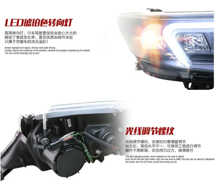 2 шт. автомобильный Стайлинг головная лампа для фары Fortuner 2011 2012 2013 год hid лампы DRL Биксеноновые линзы двойной луч HID комплект