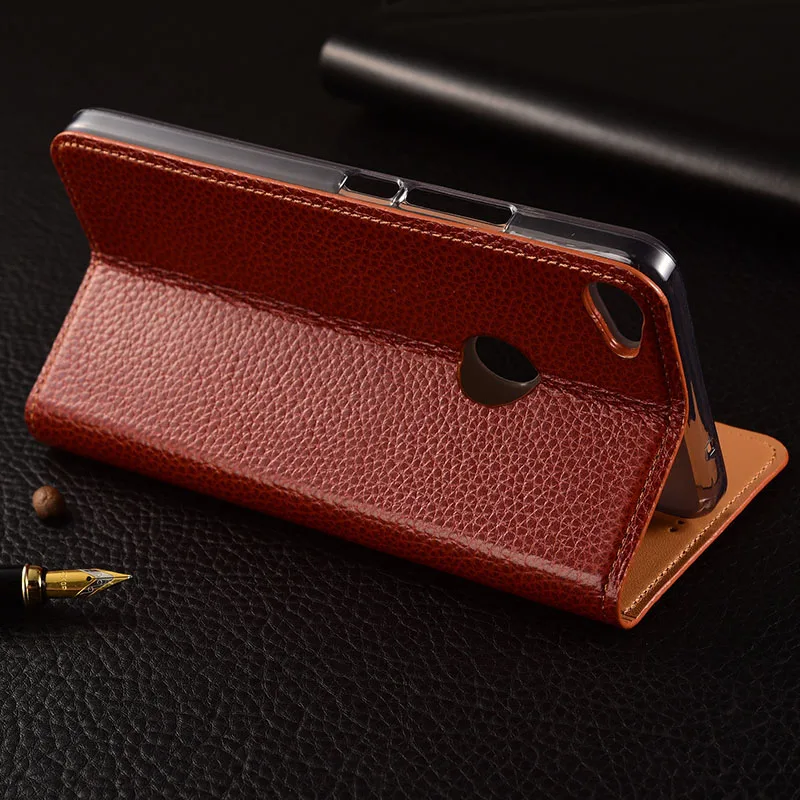 Чехол для ZTE Blade A6 KEZiHOME Litchi из натуральной кожи с откидной крышкой и подставкой