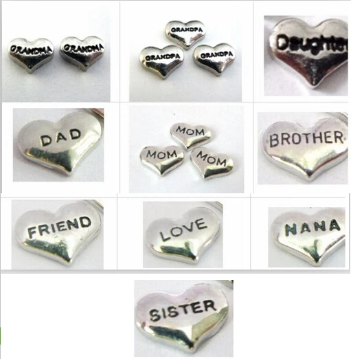 10 шт. подарок для членов семьи плавающий медальон стеклянный Шарм гостиной в |