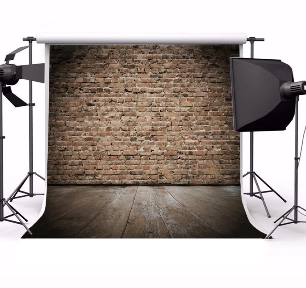 Laeacco Brick Wall Wooden Floor Retro Photo Backgrounds Vinyl Digital Customized Photography Backdrops For Studio | Электроника