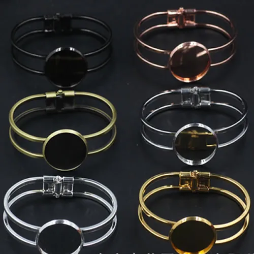 Основа для браслета Кабошоны 25 мм винтажная медная круглая пустая оправа сделай