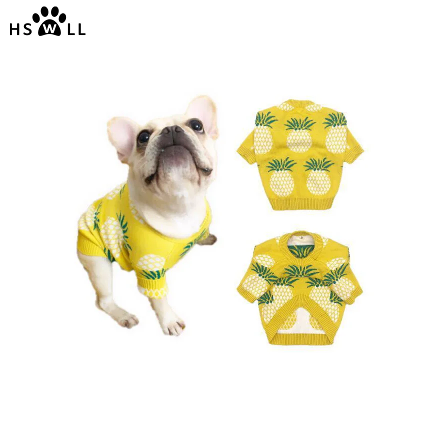 HSWLL осенне зимняя одежда для собак милый теплый свитер щенков Французский