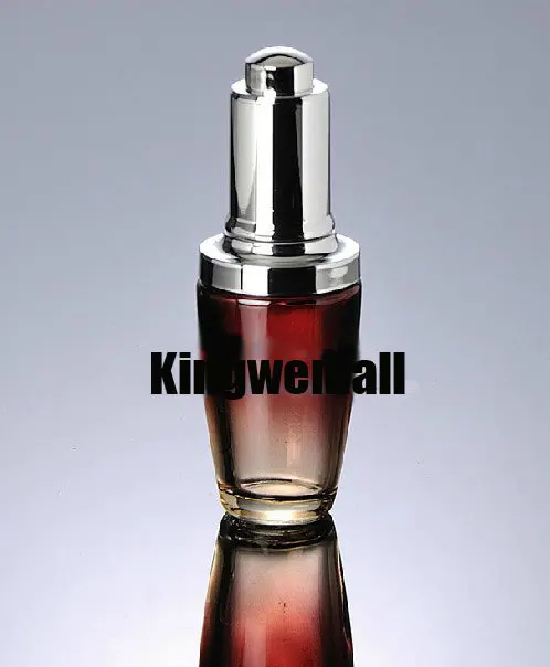 

200pcs/lot 30ml High Grade Glass Essence Oil Container with Dropper Red Bottle with Silver Lids For Cosmetic Packaging EQR05