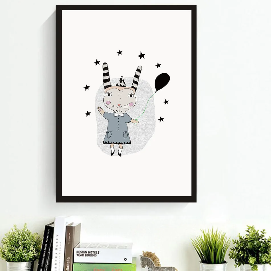 Креативные животные зайчик настенные художественные картины канделяющие