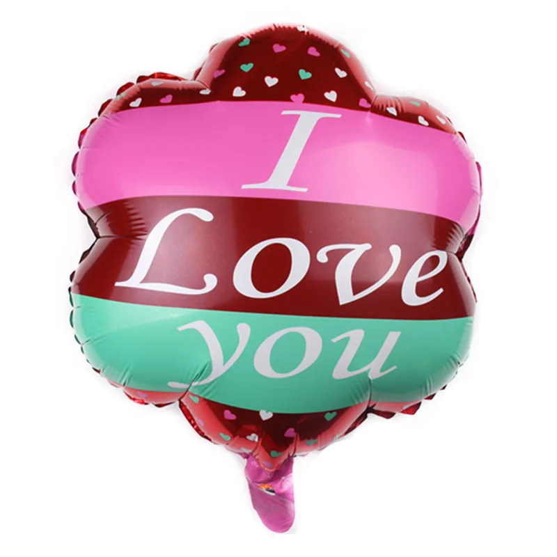 50 шт. 18-дюймовые цветок Форма I LOVE YOU круглый шар воздушный гель воздушные шары