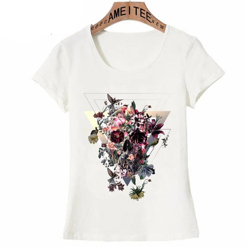 Geometry Skull Print T-Shirt Summer Hip Hop Women t-shirt Colorful Design Casual Girl Tops Fashion Woman Punk Tees | Женская одежда