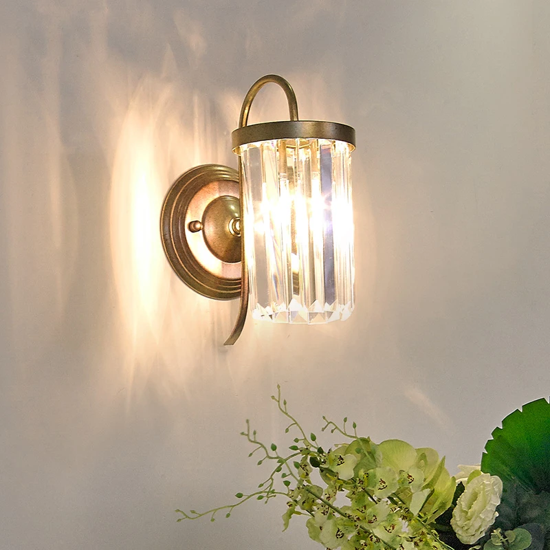 

Bedroom Bedside Lamps Modern LED Crystal Wall Lamp Living Room Background Study Stair Sconce Bathroom Mirror Headlight