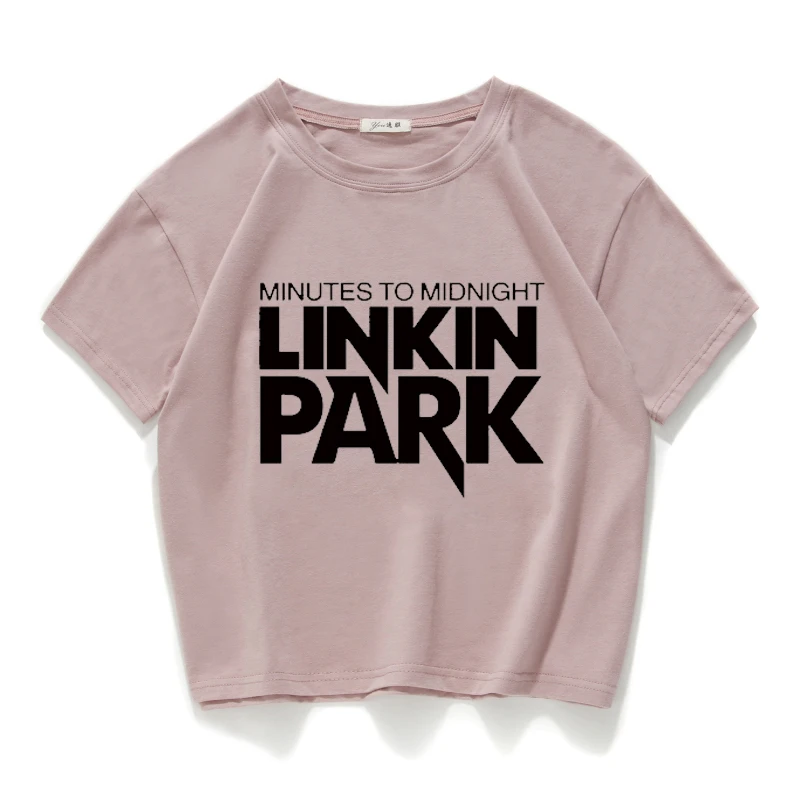 Модная Высококачественная женская футболка Linkin Park, повседневная короткая футболка из хлопка для девушек, женский свободный короткий топ, летние женские топы, футболка