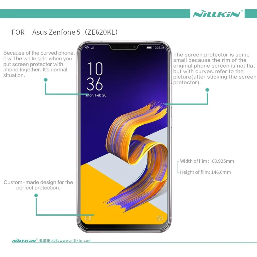 Оригинал NILLKIN Super Clear HD защитная пленка для Asus ZE620KL Zenfone 5 Экран протектор фильм |
